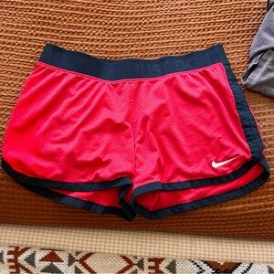 Nike Women's Red and Black Athletic Shorts